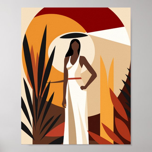 Affiche Boho Black Woman Faceless Mur Décor Art (Devant)