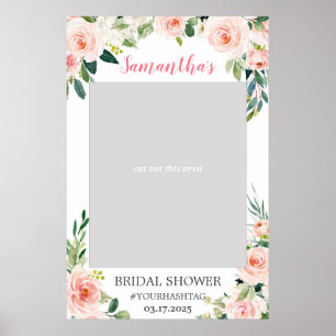 Affiche Boho bleu rose éthérée floral stand d'accessoires 