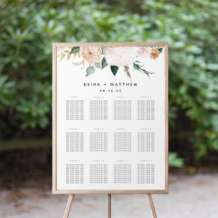 Affiche Boho Blooms Mariage ou Organigramme des sièges d'é