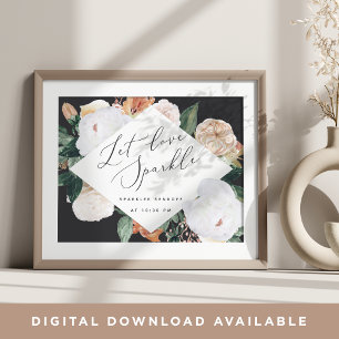 Affiche Boho Blooms Mariage Sparkler Sendoff Sign