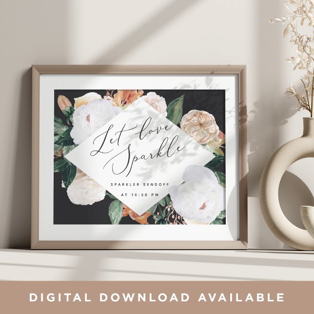 Affiche Boho Blooms Mariage Sparkler Sendoff Sign (Créateur téléchargé)