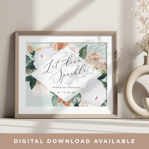 Affiche Boho Blooms Mariage Sparkler Sendoff Sign
