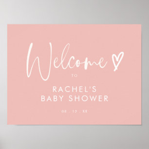 Affiche Boho Blush rose Baby shower Bienvenue