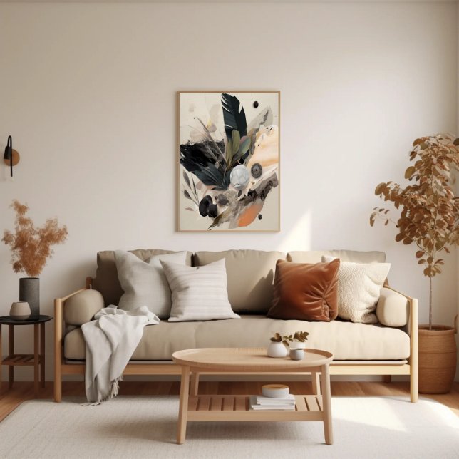 Affiche Boho Botanical Abstrait Terre Minimaliste (Créateur téléchargé)