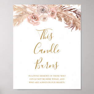 Affiche Boho Botanical   Ivory Cette Bougie Brûle Mariage