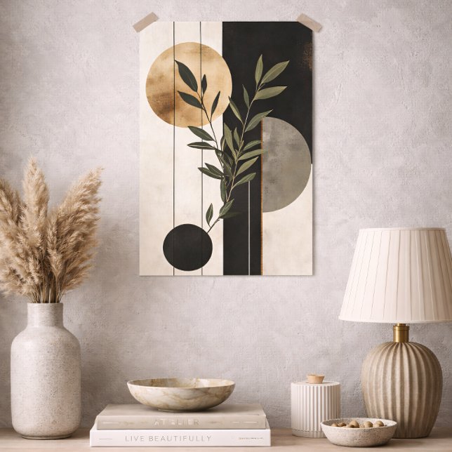 Affiche Boho Botanique Géométrique Minimal Luxueux Noir Or (Créateur téléchargé)