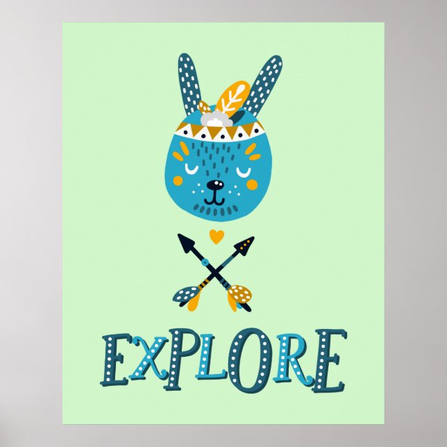 Affiche Boho Bunny Face Explorer (Devant)