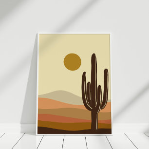 Affiche Boho Burnt Orange Desert Paysage