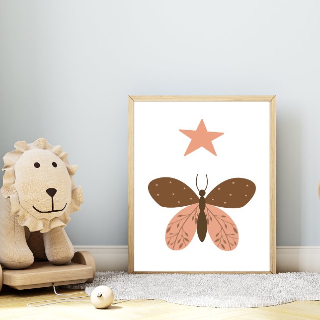 Affiche Boho Butfly et une étoile Nursery Room Print (Créateur téléchargé)
