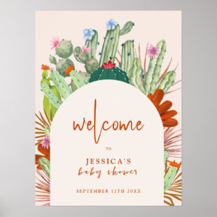 Affiche Boho Cactus Arch Desert Pampas Baby shower Bienven