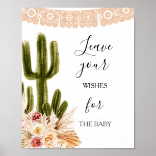 Affiche Boho Cactus Baby shower Wives for Baby Sign