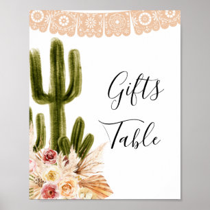 Affiche Boho Cactus Taco bout Love Gift Table
