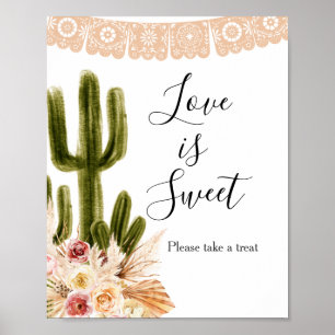 Affiche Boho Cactus Taco Bout Love is Sweet Sign