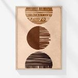 Affiche Boho Café Beige Brown Abstrait Mur Tribal Art<br><div class="desc">Ajoutez une touche de sophistication bohème à votre décor avec le "Boho Coffee Brown Beige Abstrait Tribal Wall Art." Cette oeuvre captivante présente trois motifs tribaux circulaires, chacun dans un ton terreux distinct, dressé contre un arrière - plan doux sable-beige. Le cercle inférieur présente un brun café riche, le cercle...</div>