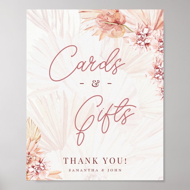 Affiche Boho Cards and Gifts Pampas Grass Table Wedding (Devant)