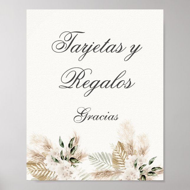 Affiche Boho Cartes et cadeaux mariage espagnol (Devant)