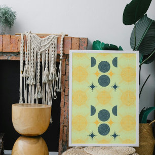 Affiche Boho Celestial Sun Moon Mint