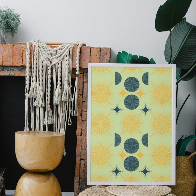 Affiche Boho Celestial Sun Moon Mint  (Créateur téléchargé)