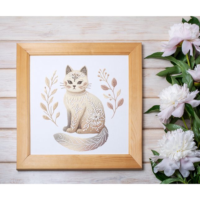 Affiche Boho Chat esthétique minimaliste Feline Wall Art (Créateur téléchargé)