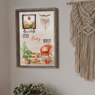 Affiche Boho Chic Accueil Citation Profitez de chaque inst