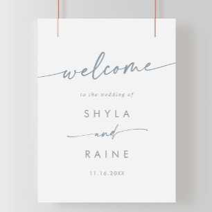 Affiche Boho Chic Ardoise Bleu do-it-yourself Mariage Affi