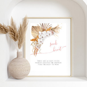 Affiche Boho Chic Baby shower d'aquarelle Chic Chic Chasse