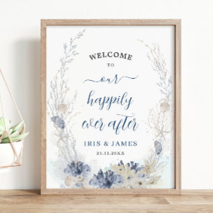 Affiche Boho Chic Beach Mariage côtier Bienvenue