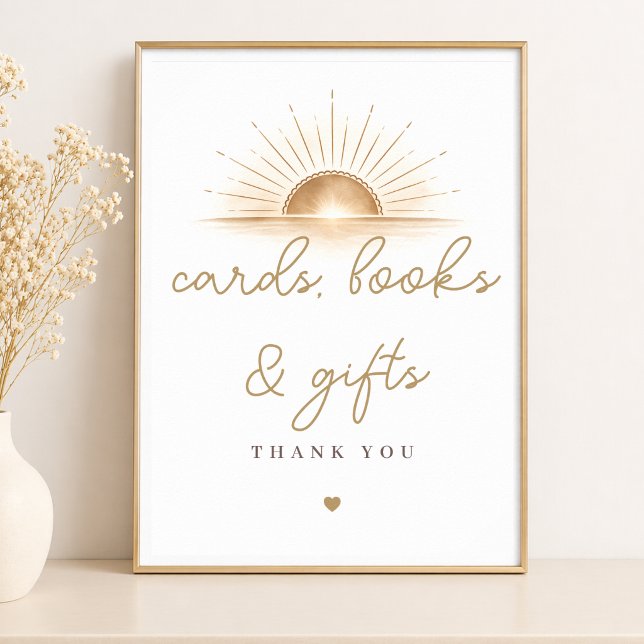 Affiche Boho Chic Bébé Soleil Cadeaux Livres Fête Prénatal (Créateur téléchargé)