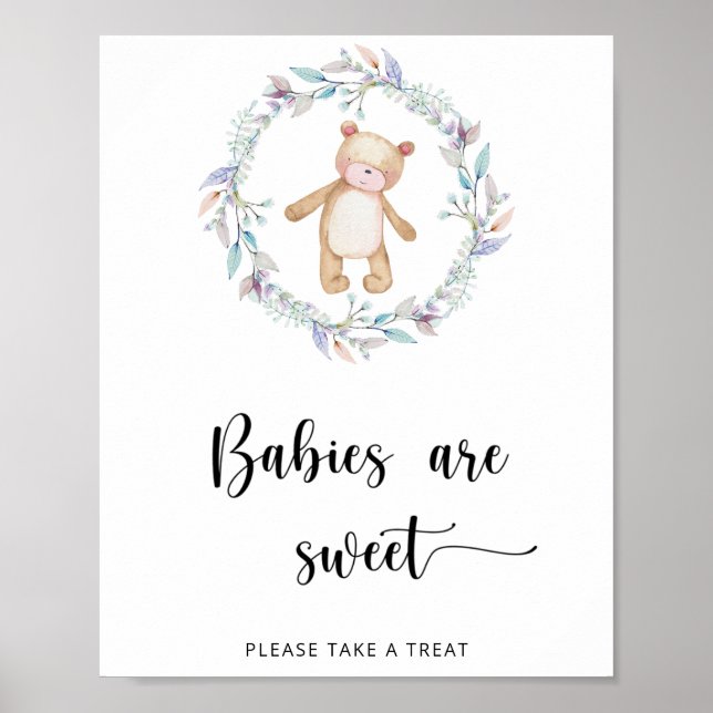Affiche Boho chic bébés ours sont doux (Devant)