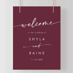 Affiche Boho Chic Bourgogne Rouge do-it-yourself Mariage A