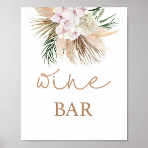 Affiche Boho chic Dried Palms Wine Bar sign