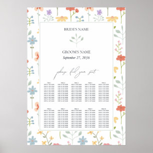 Affiche Boho Chic Fleur sauvage Floral Mariage Carte de si