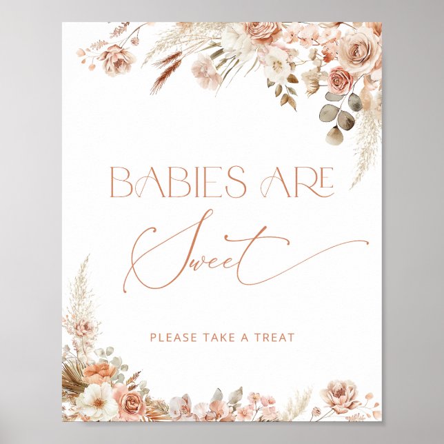 Affiche Boho Chic Floral Babies are Sweet  (Devant)