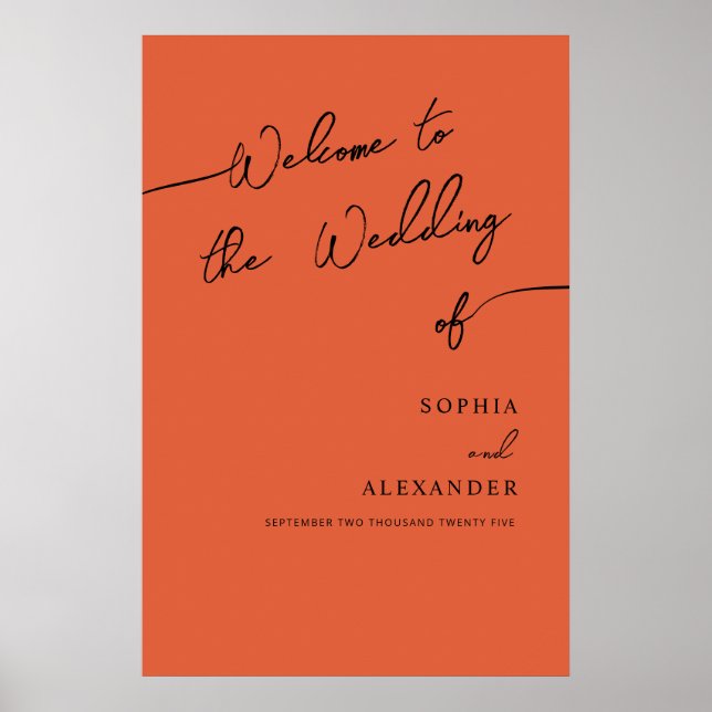 Affiche Boho Chic Mariage Acrylique Signal Bienvenue. (Devant)