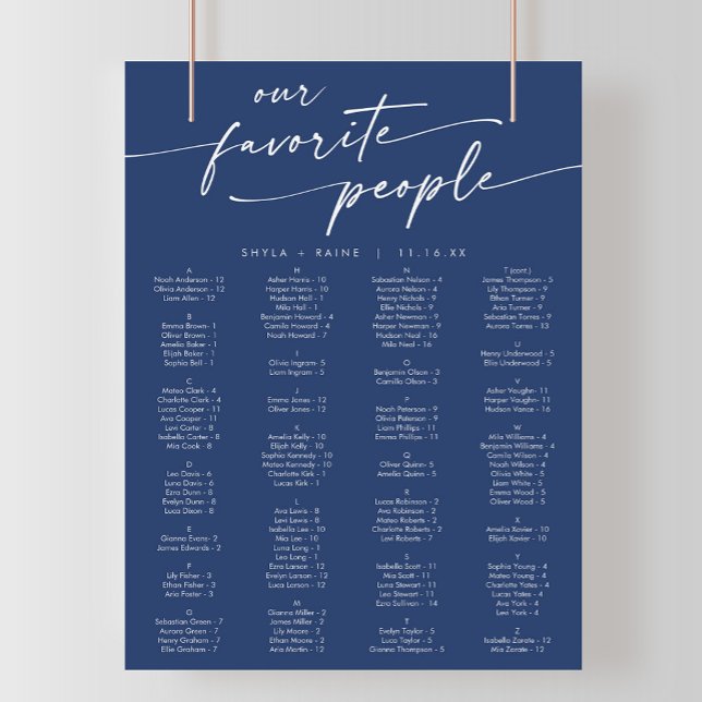 Affiche Boho Chic Royal Blue Imprimable Seing Chart (Créateur téléchargé)