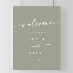 Affiche Boho Chic Sage Green do-it-yourself Mariage Affich