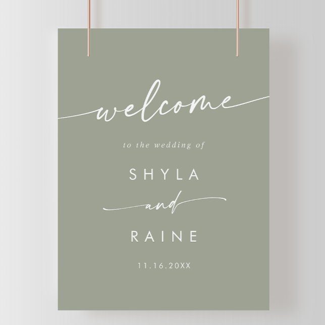 Affiche Boho Chic Sage Green do-it-yourself Mariage Affich (Créateur téléchargé)
