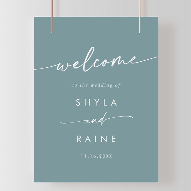 Affiche Boho Chic Seafoam Turquoise do-it-yourself Mariage (Créateur téléchargé)