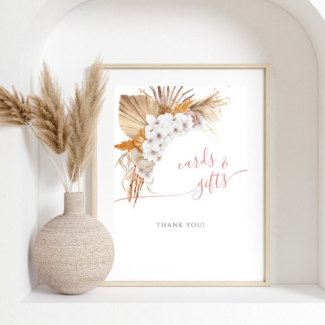 Affiche Boho Chic Watercolor Baby shower Cartes et cadeaux (Créateur téléchargé)