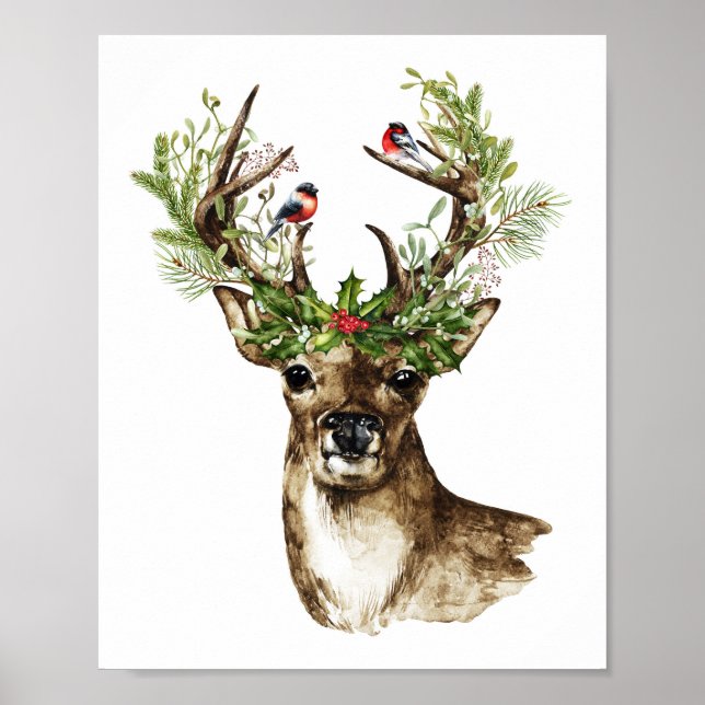 Affiche Boho Christmas Wall Art Print (Devant)