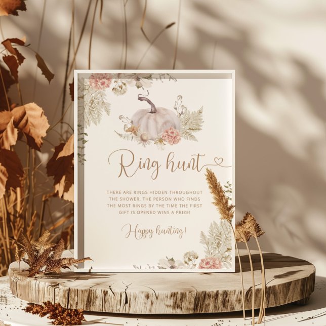 Affiche Boho citrouille bague chasse nuptiale douche jeu d (Créateur téléchargé)