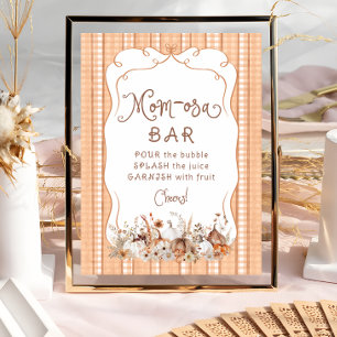 Affiche Boho Citrouille Floral Baby shower Mom-osa Bar