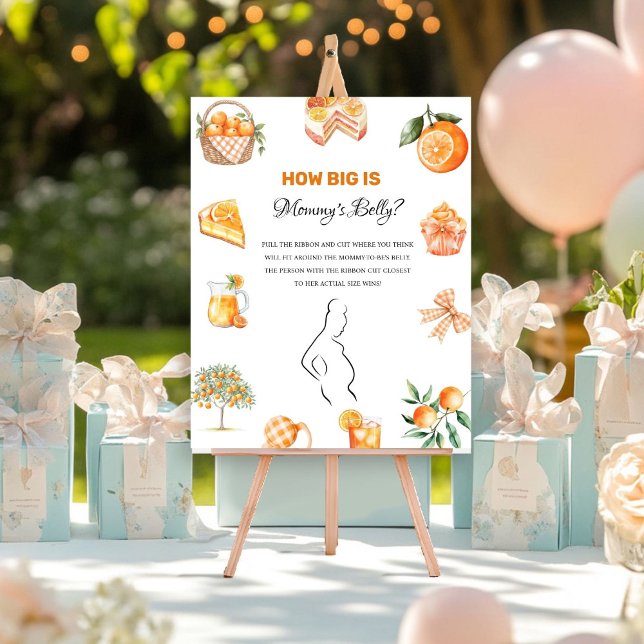 Affiche Boho Citrus Orange Quelle taille baby shower maman (Créateur téléchargé)