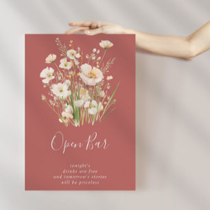Affiche Boho classique Blush Fleur sauvage Mariage Open Ba