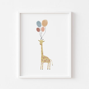 Affiche Boho couleur Giraffe imprimé