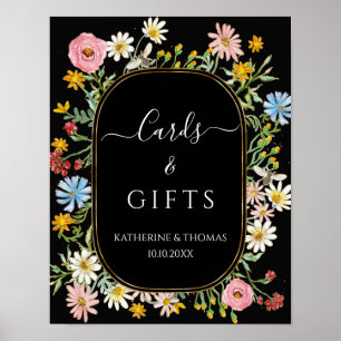 Affiche Boho Couronne Fleurie Chic Cartes et Cadeaux P