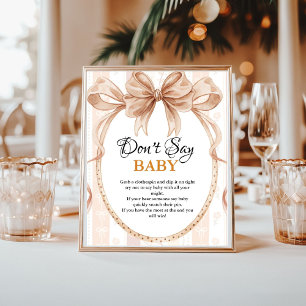 Affiche Boho coutie tarte ne pas dire le baby shower bébé