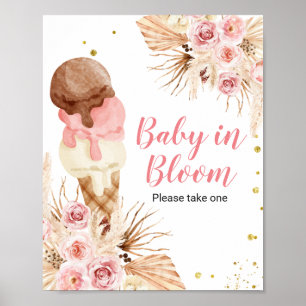 Affiche Boho crème glacée Floral Baby In Bloom signe