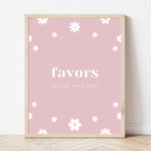 Affiche Boho Daisy Favore Signal de fête d'anniversaire