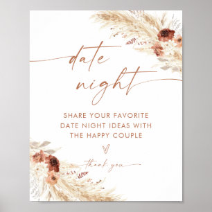Affiche Boho Date Night Idees Terracotta Pampas Grass